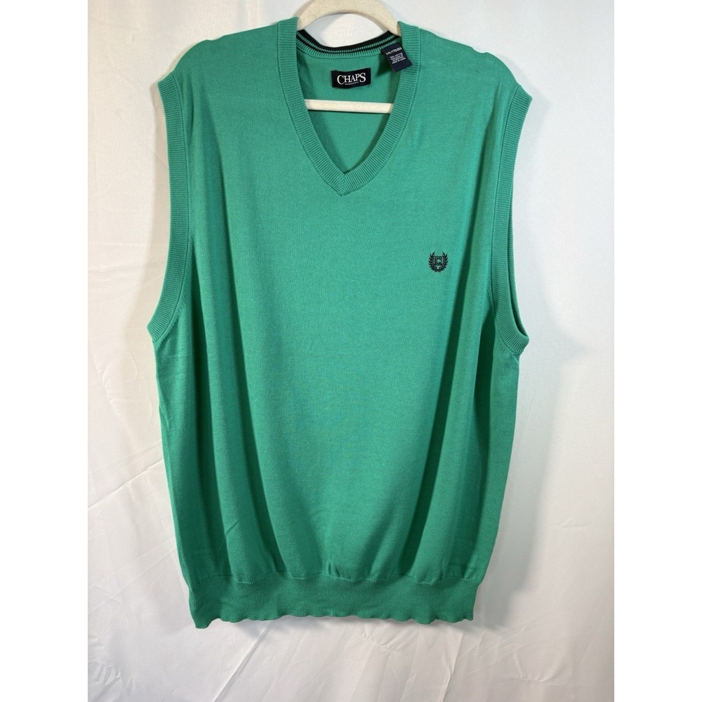 Chaps sweater vest size 2xl sleeveless pullover‎ green golf